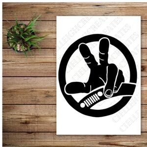 *2 for $20* Jeep Wave Steering Wheel vinyl decal Sticker Handcrafted